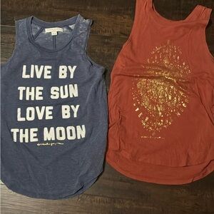 Spiritual Gangster Blue and orange Tank Tops